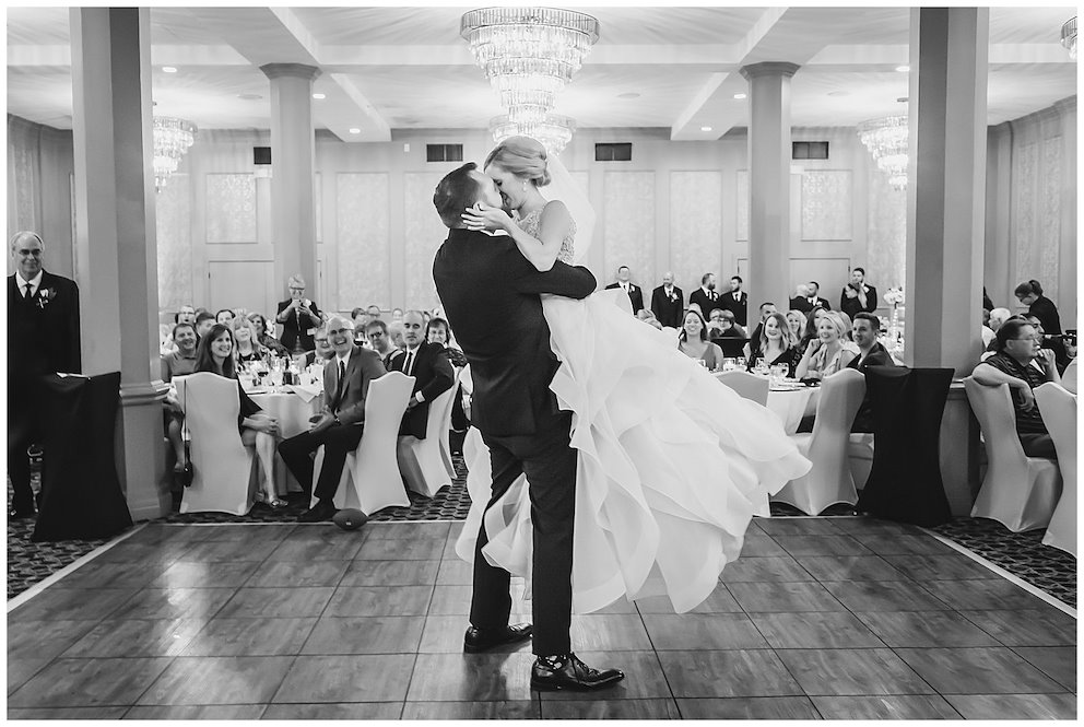 couple dancing at wedding at the elms hotel and spa