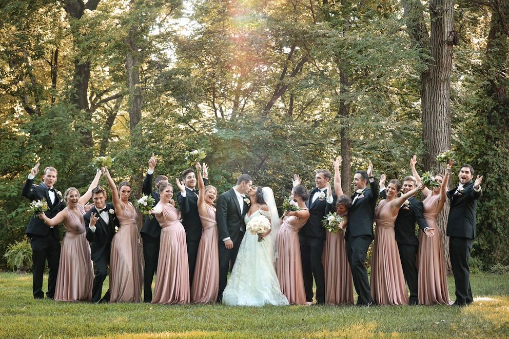 Wedding party at the elms hotel and spa