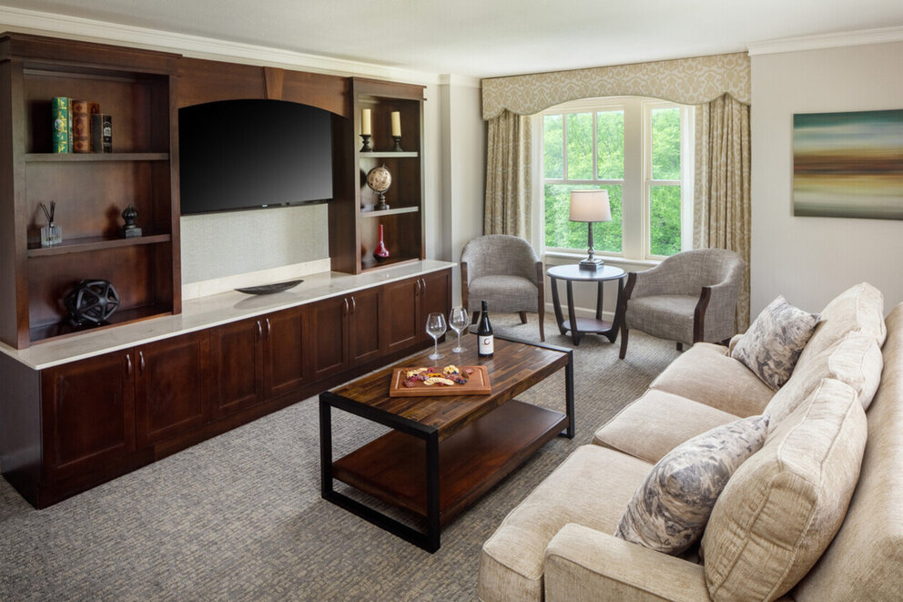 Royal Presidential Suite Seating Area at The Elms Hotel and Spa