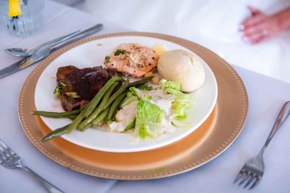 a plate of food on a table