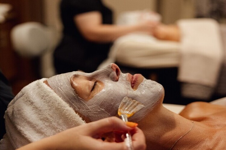 a person with a mask on their face