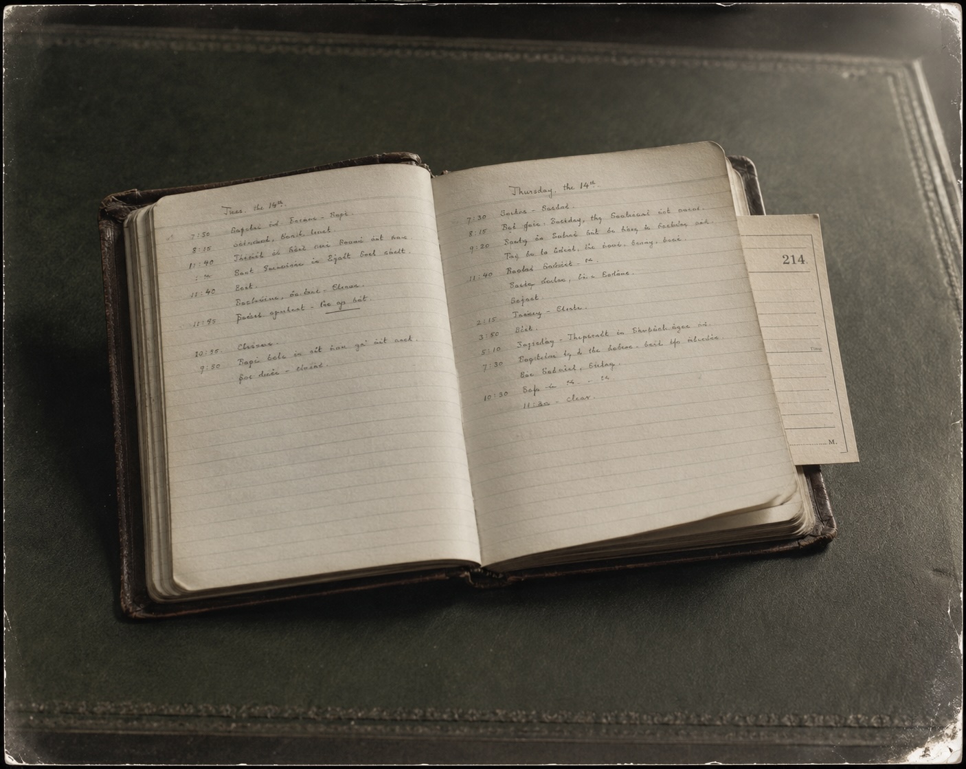 an open notebook with writing on it
