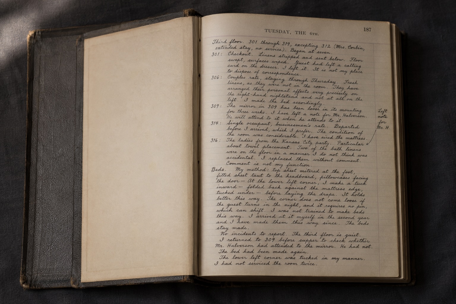 an open book with writing on it